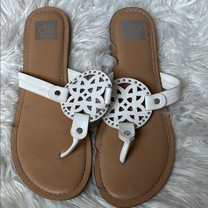 DV by Dolce Vita White and Brown Sandals with Elegant Design